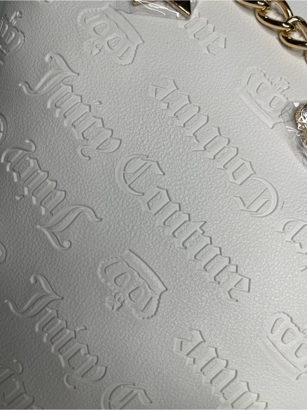 Juicy Couture White Embossed Charm Shoulder Bag with Gold Chain - Picture 5 of 9